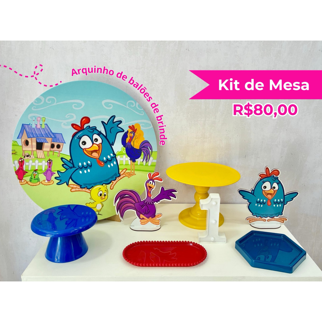 Kit de Mesa Galinha Pintadinha Menino - Creare Decorações 