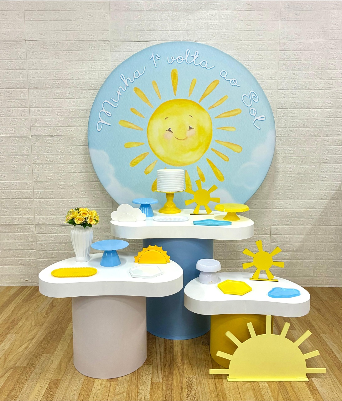 Minha Primeira Volta Ao Sol Azul - Coleção Orgânica P - Creare Decorações 
