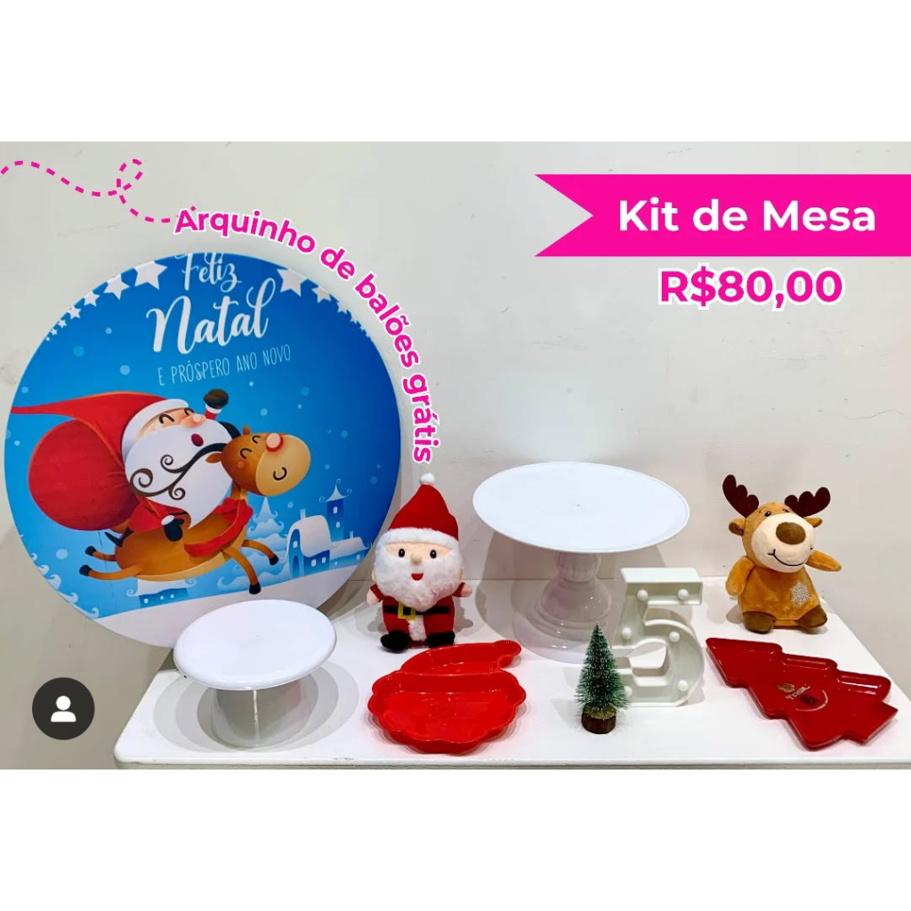 Kit de Mesa Natal Azul - Creare Decorações 