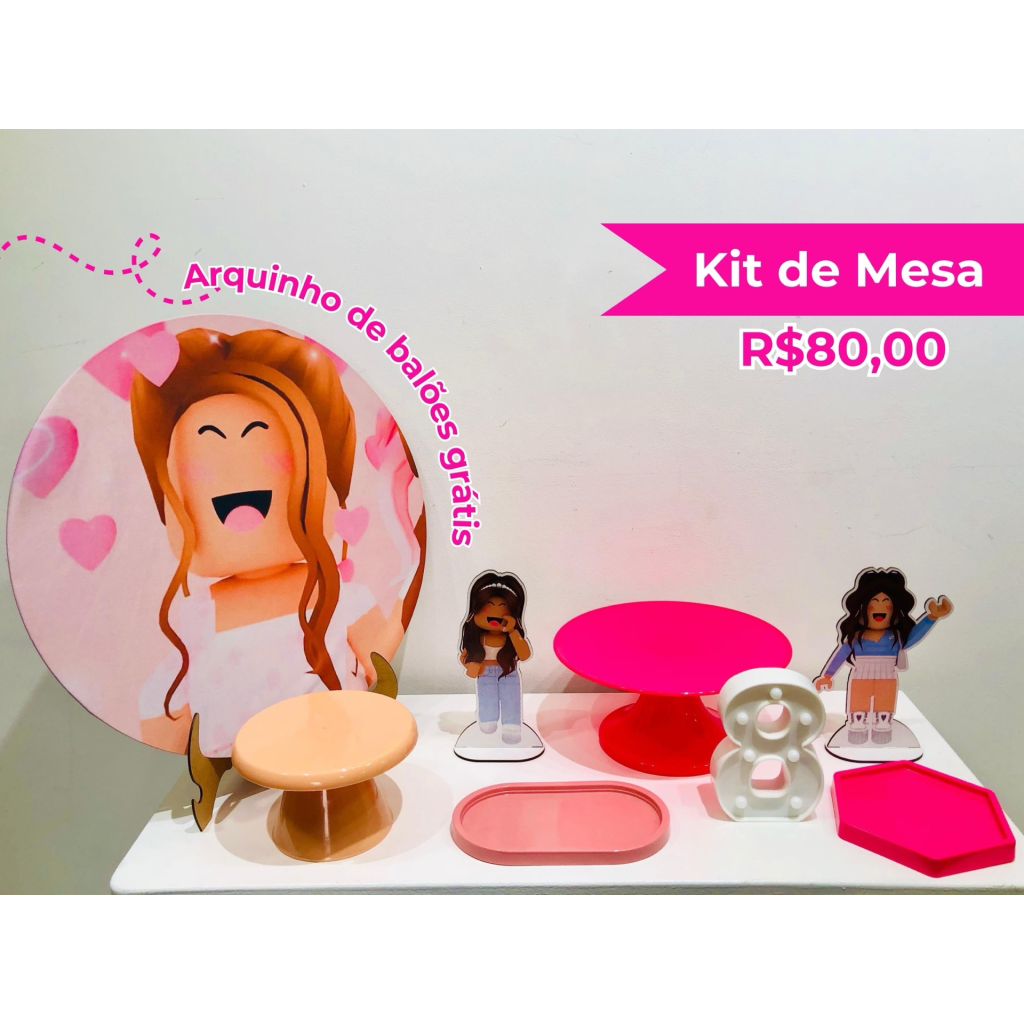 Kit de Mesa Roblox Menina - Creare Decorações 