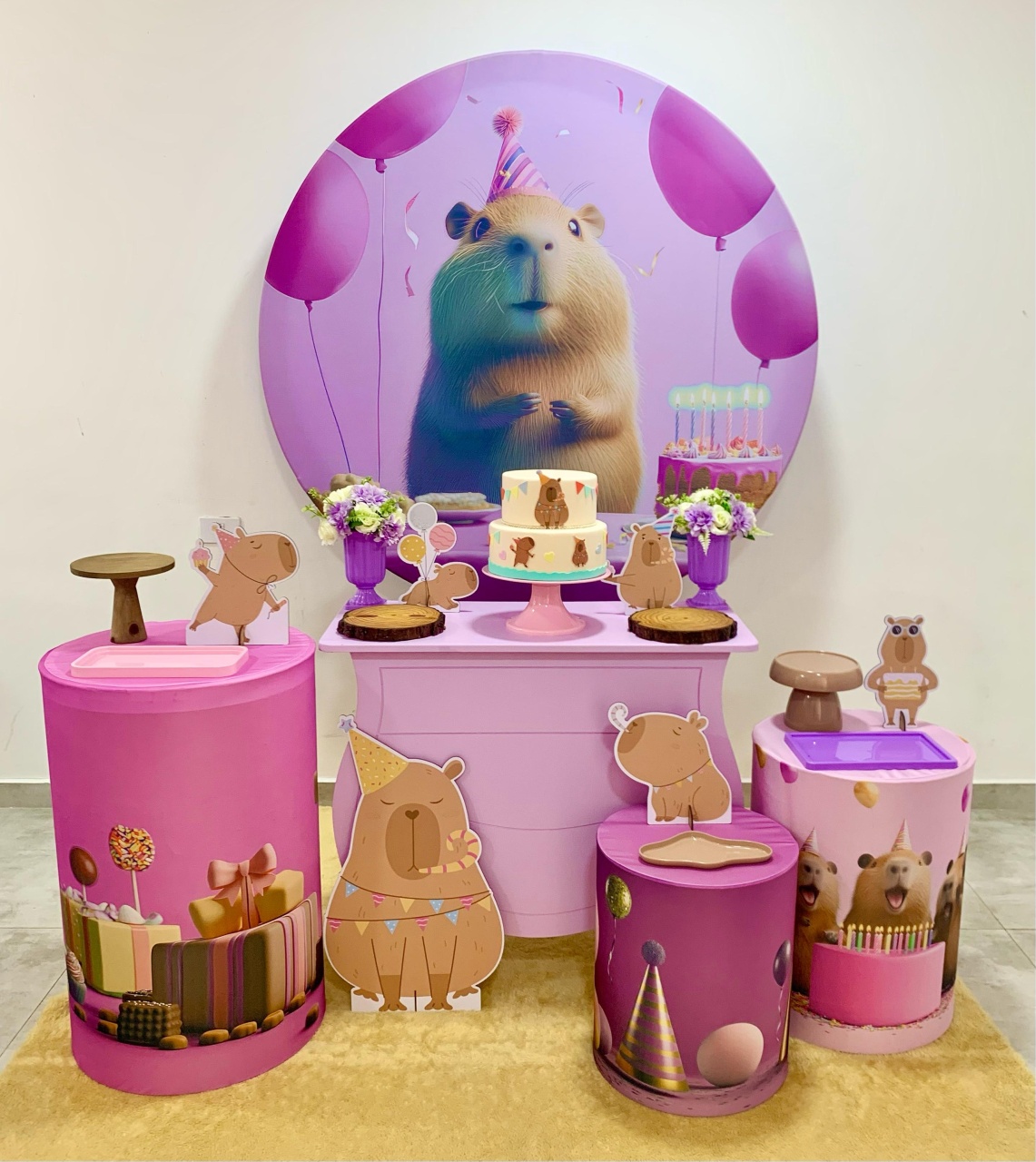 Capivara Menina - Kit 2 - Creare Decorações 