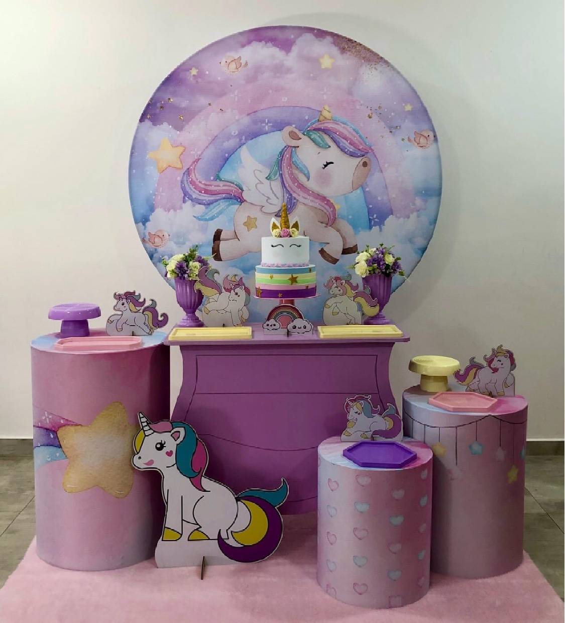 Unicórnio Cute - Kit 2 - Creare Decorações 