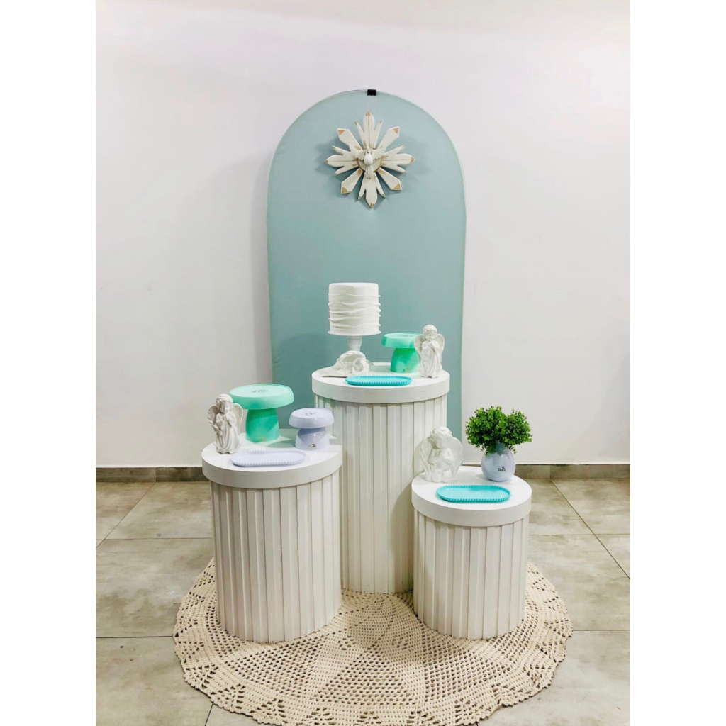Batizado Verde E Branco - Composição  - Creare Decorações 