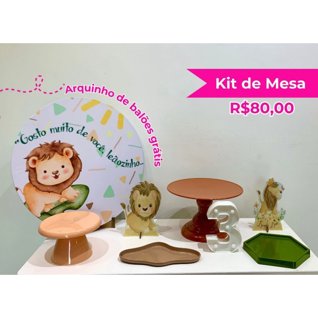 Kit de Mesa Leãozinho - Creare Decorações 