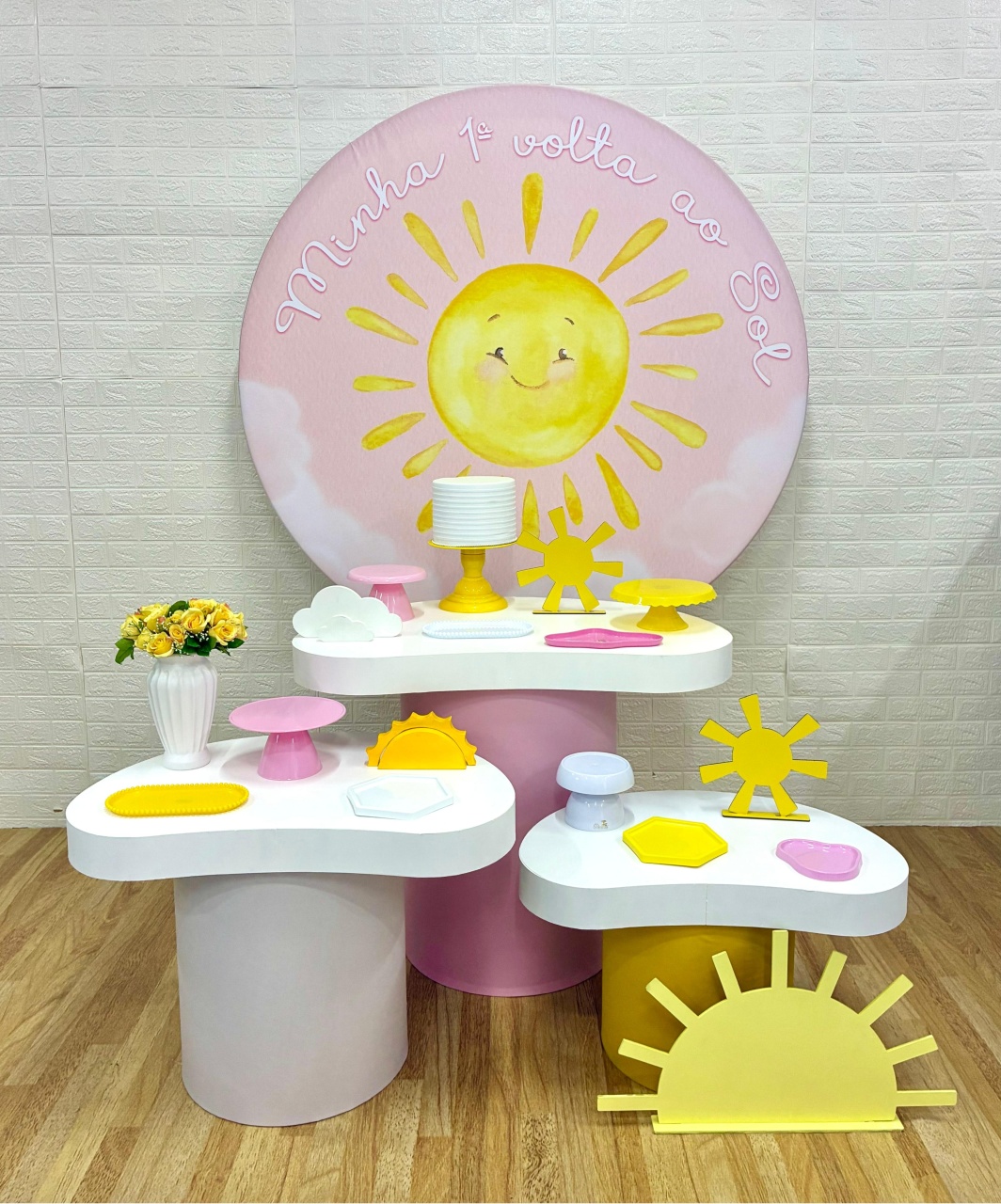 Minha Primeira Volta Ao Sol Rosa - Coleção Orgânica P  - Creare Decorações 