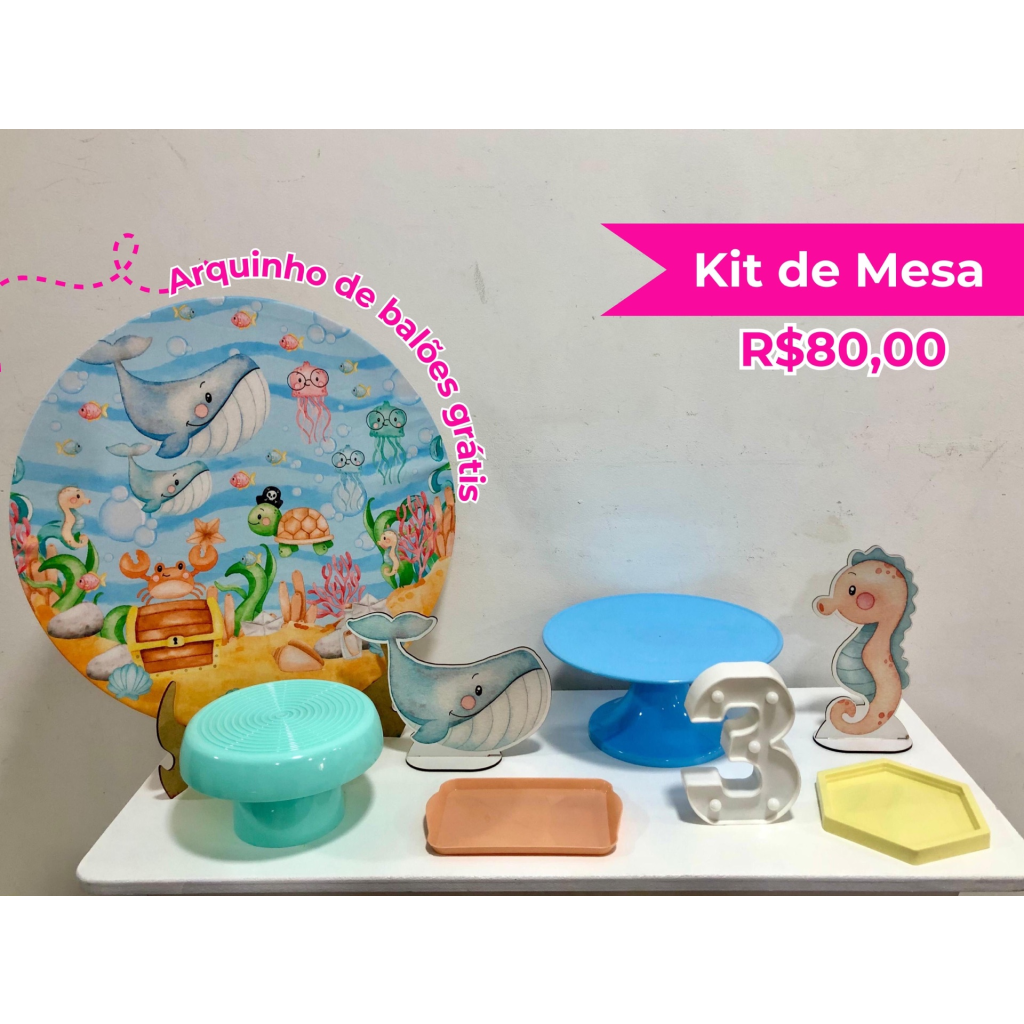Kit de Mesa Fundo Do Mar - Creare Decorações 