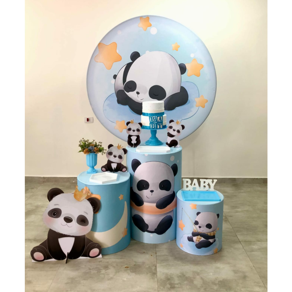 Urso Panda Azul Kit 1 - Creare Decorações 