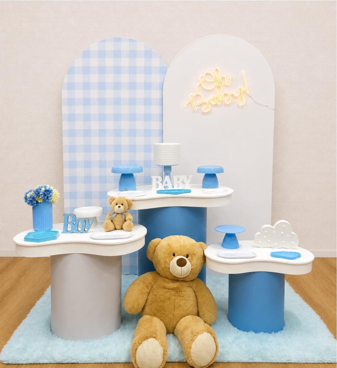 Oh Baby Xadrez Azul - Coleção Orgânica P Plus - Creare Decorações 