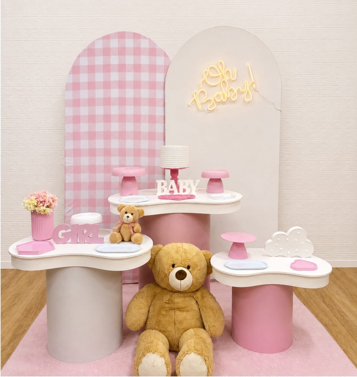 Oh Baby Xadrez Rosa - Coleção Orgânica P Plus - Creare Decorações 