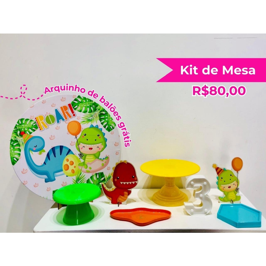 Kit de Mesa Dino Baby - Creare Decorações 