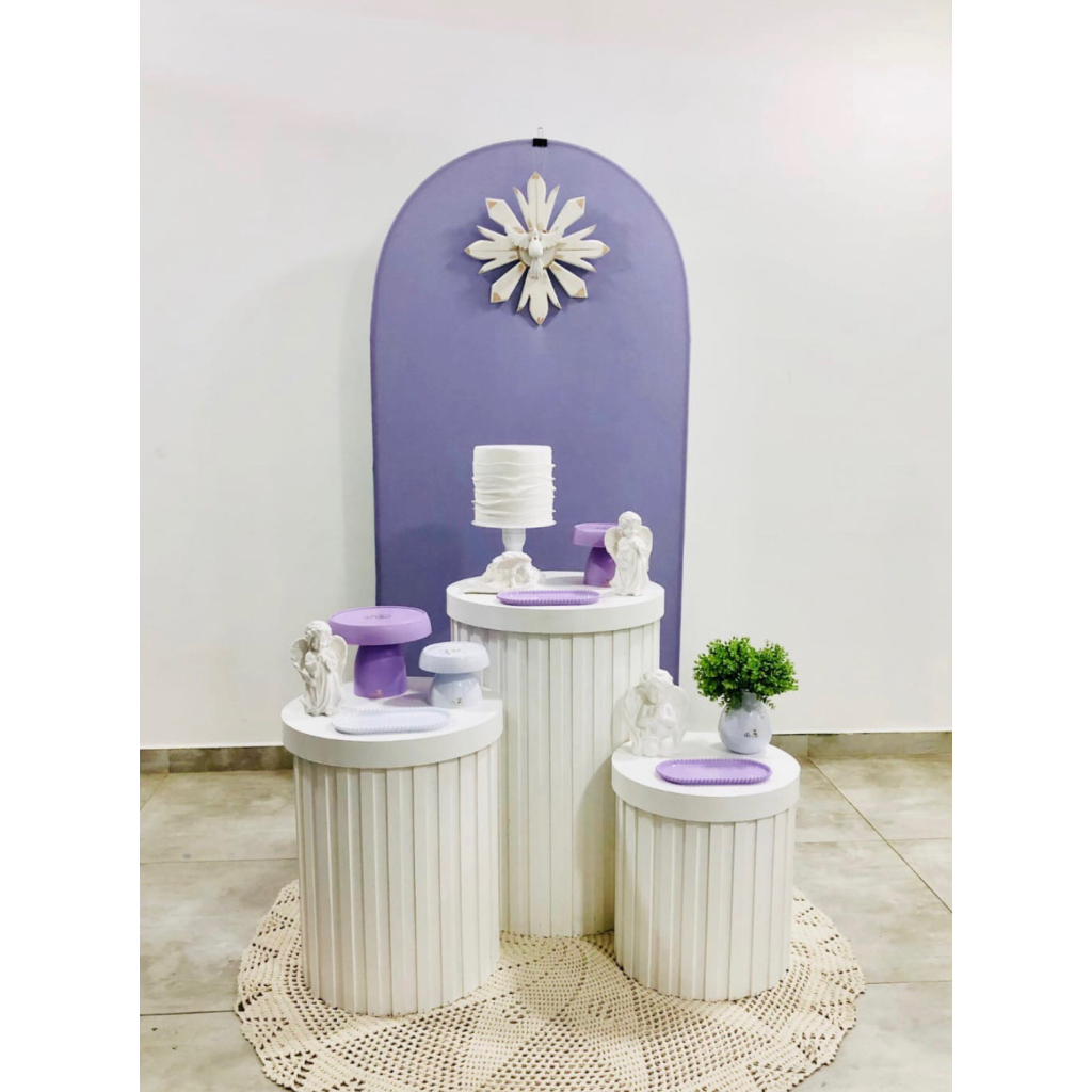 Batizado Lilas E Branco - Composição  - Creare Decorações 
