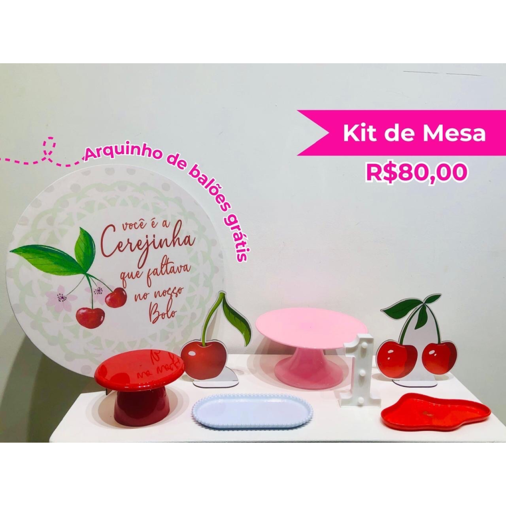 Kit de Mesa Cerejinha - Creare Decorações 