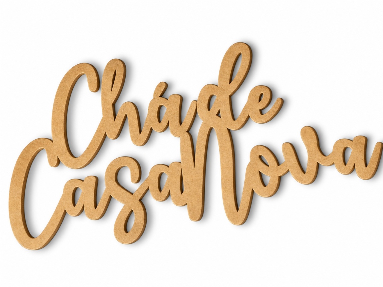 Plaquinha Mdf Chá de Casa Nova Dourado - Creare Decorações 
