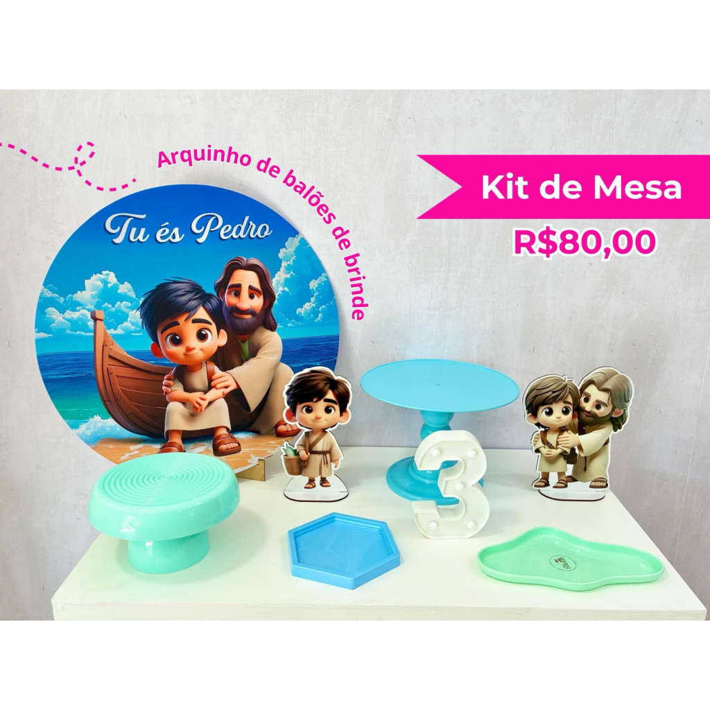 Kit de Mesa Tu És Pedro - Creare Decorações 