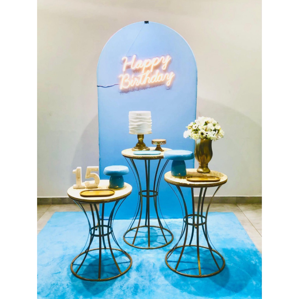 Azul Claro E Dourado 2 - Composição  - Creare Decorações 