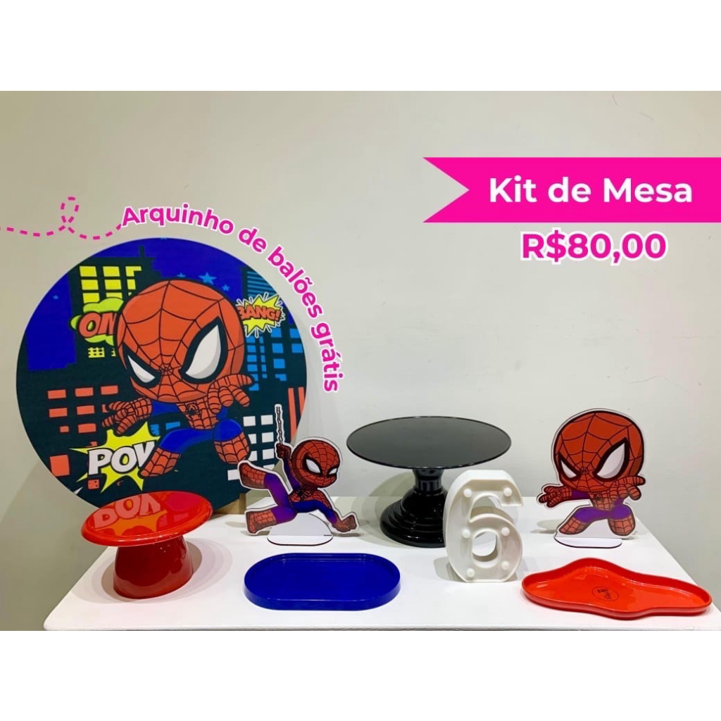 Kit de Mesa Homem Aranha Baby - Creare Decorações 