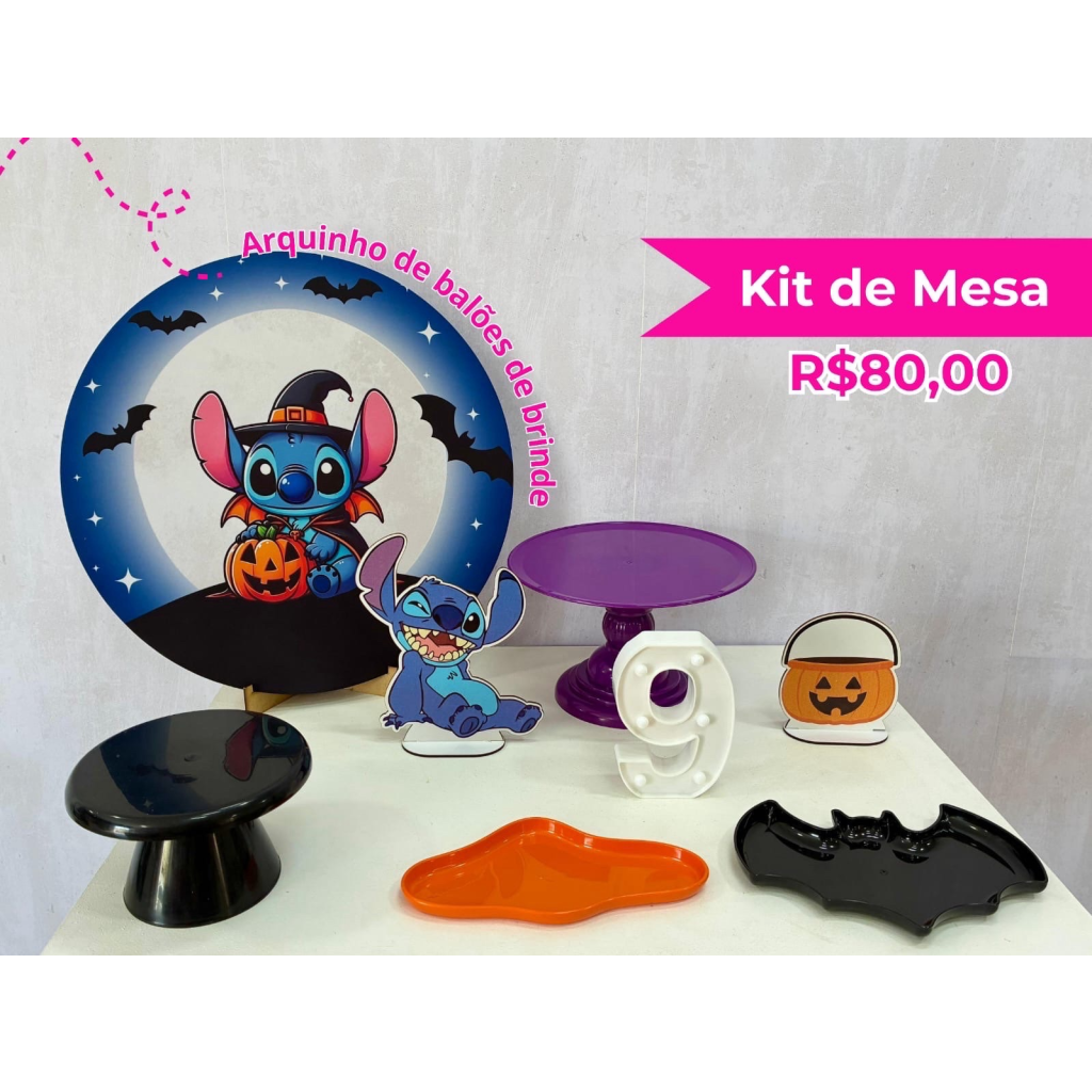 Kit de Mesa Stitch Halloween - Creare Decorações 