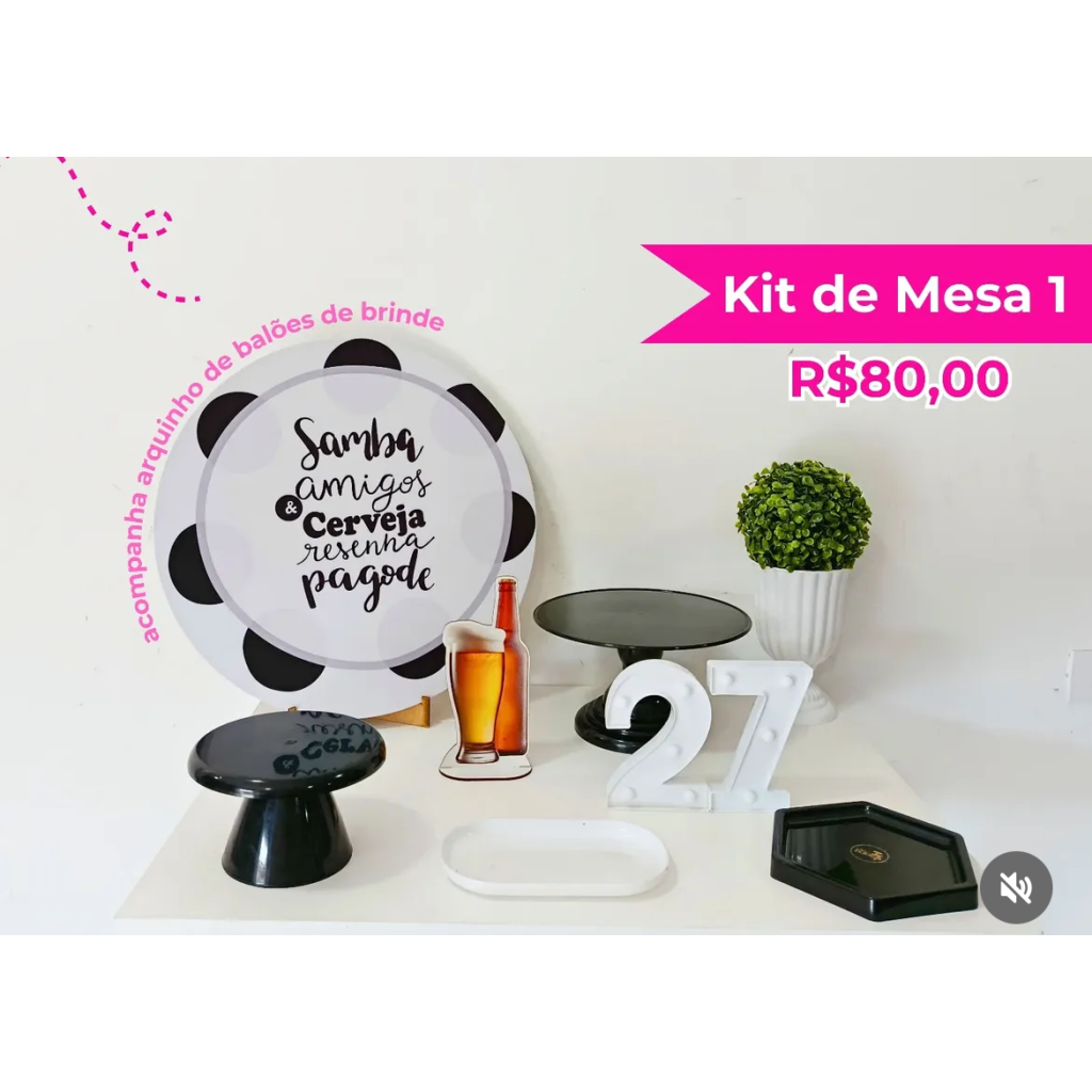 Kit de Mesa Pagode - Creare Decorações 