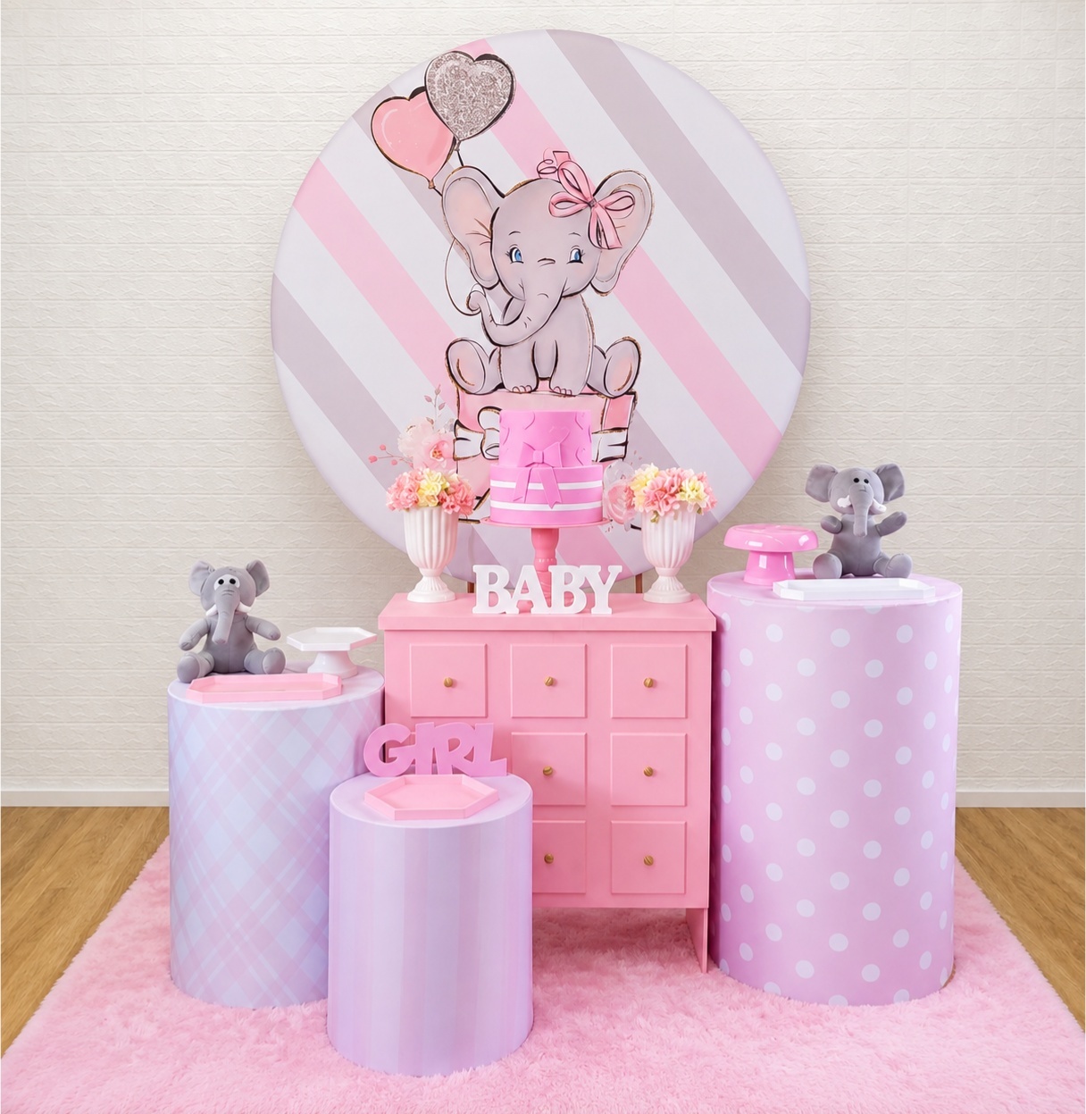 Elefantinha Rosa - Kit 2 - Creare Decorações 