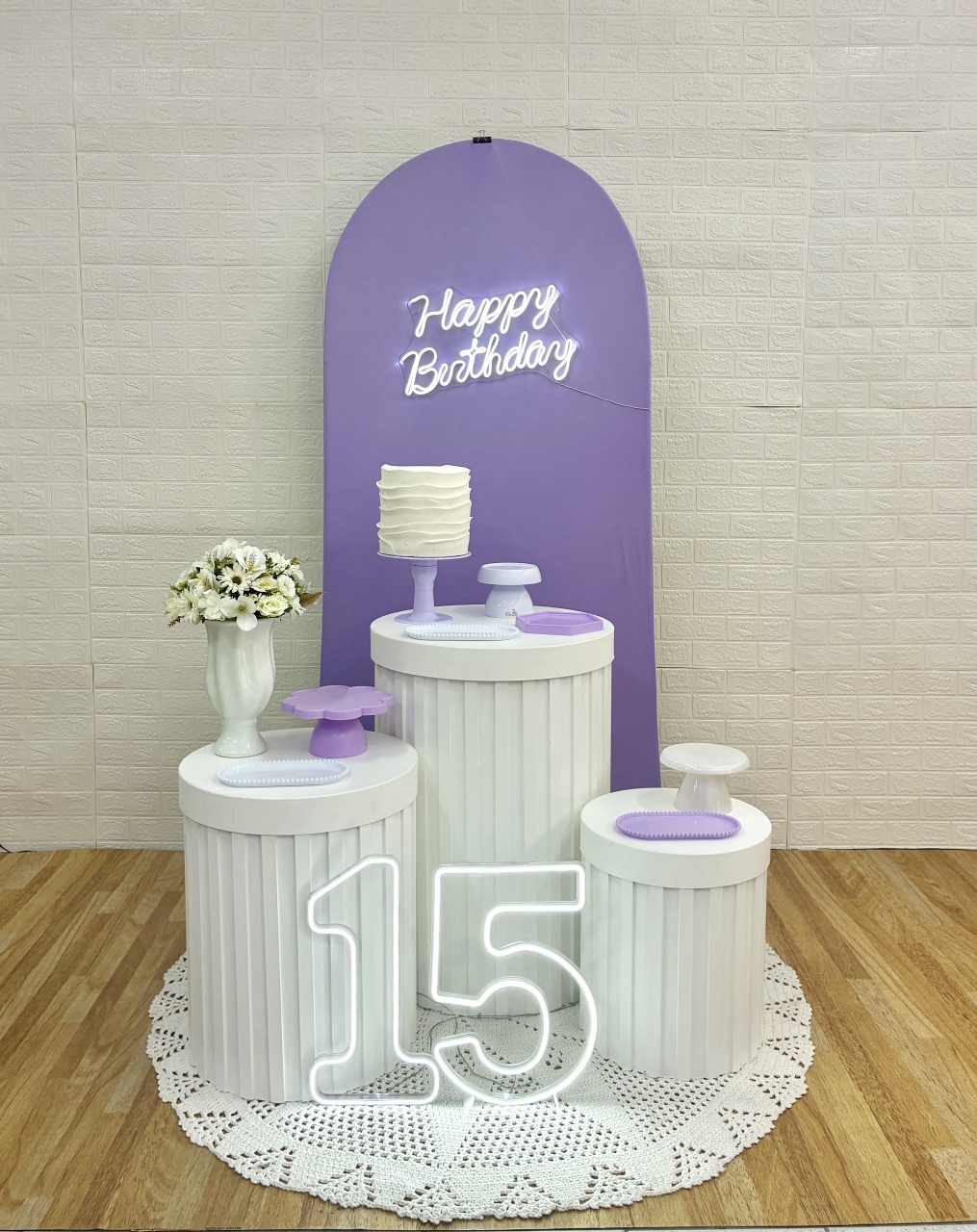 Lilas Com Ripado - Composição  - Creare Decorações 