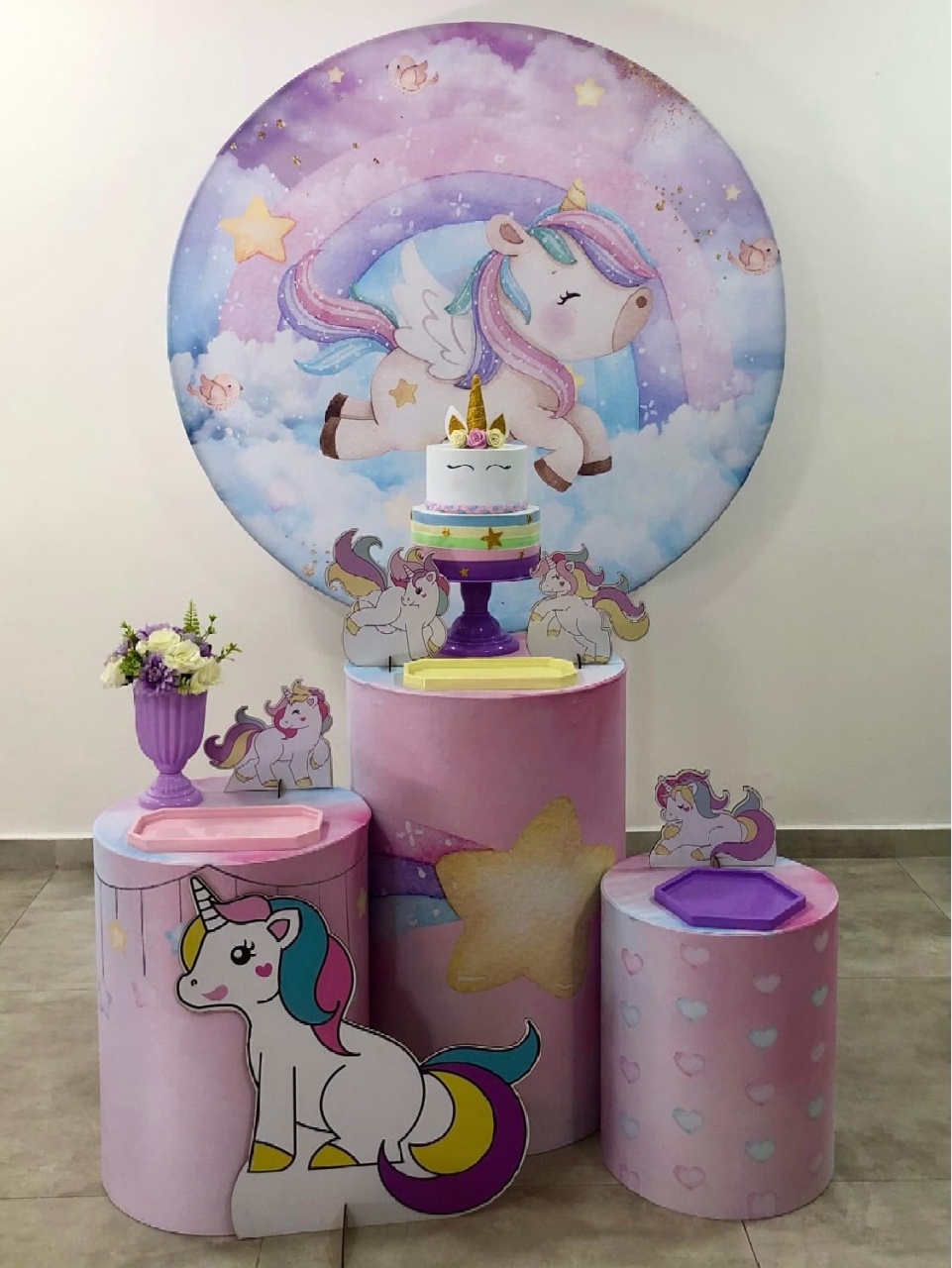Unicórnio Cute - Kit 1 - Creare Decorações 
