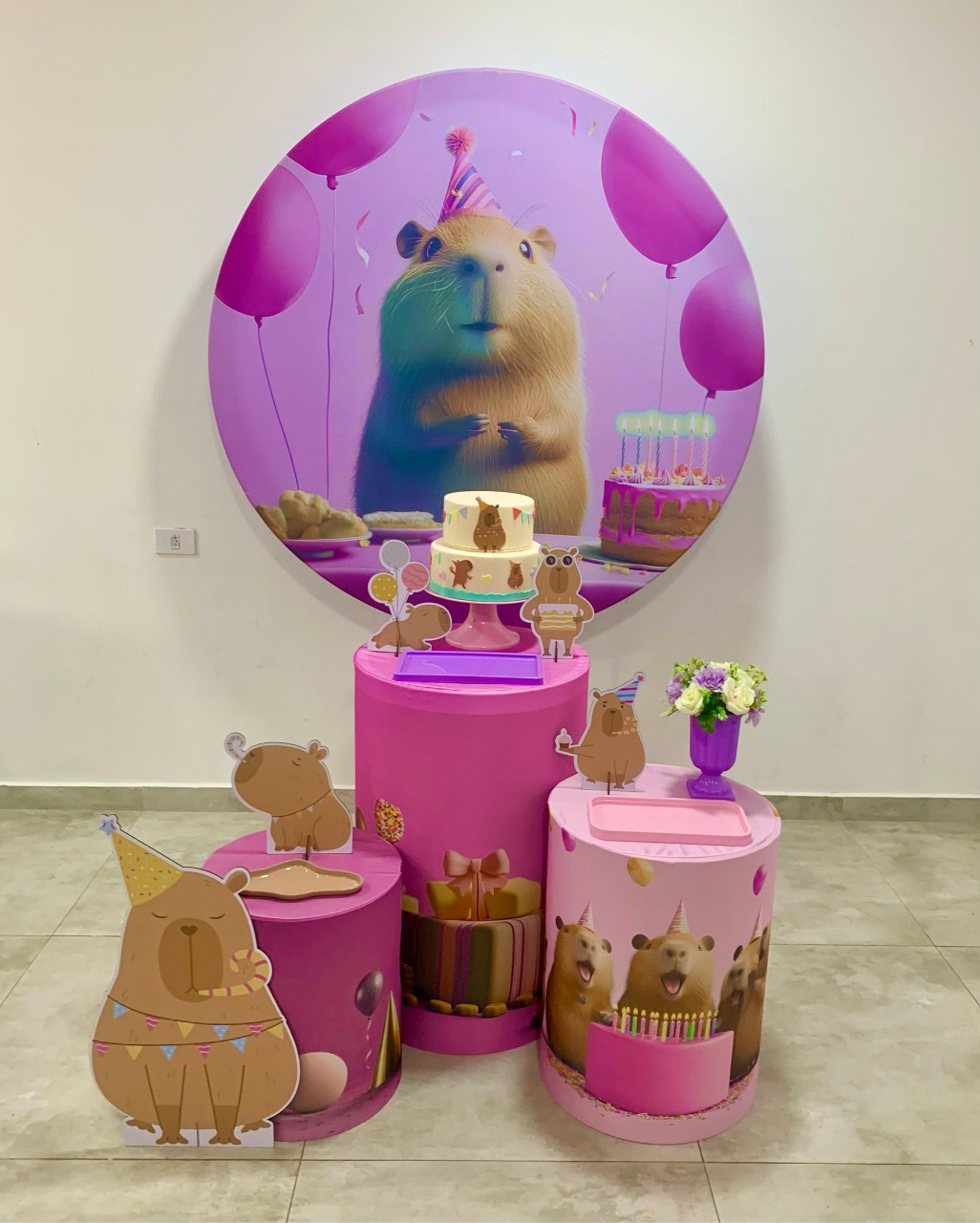 Capivara Menina - Kit 1 - Creare Decorações 
