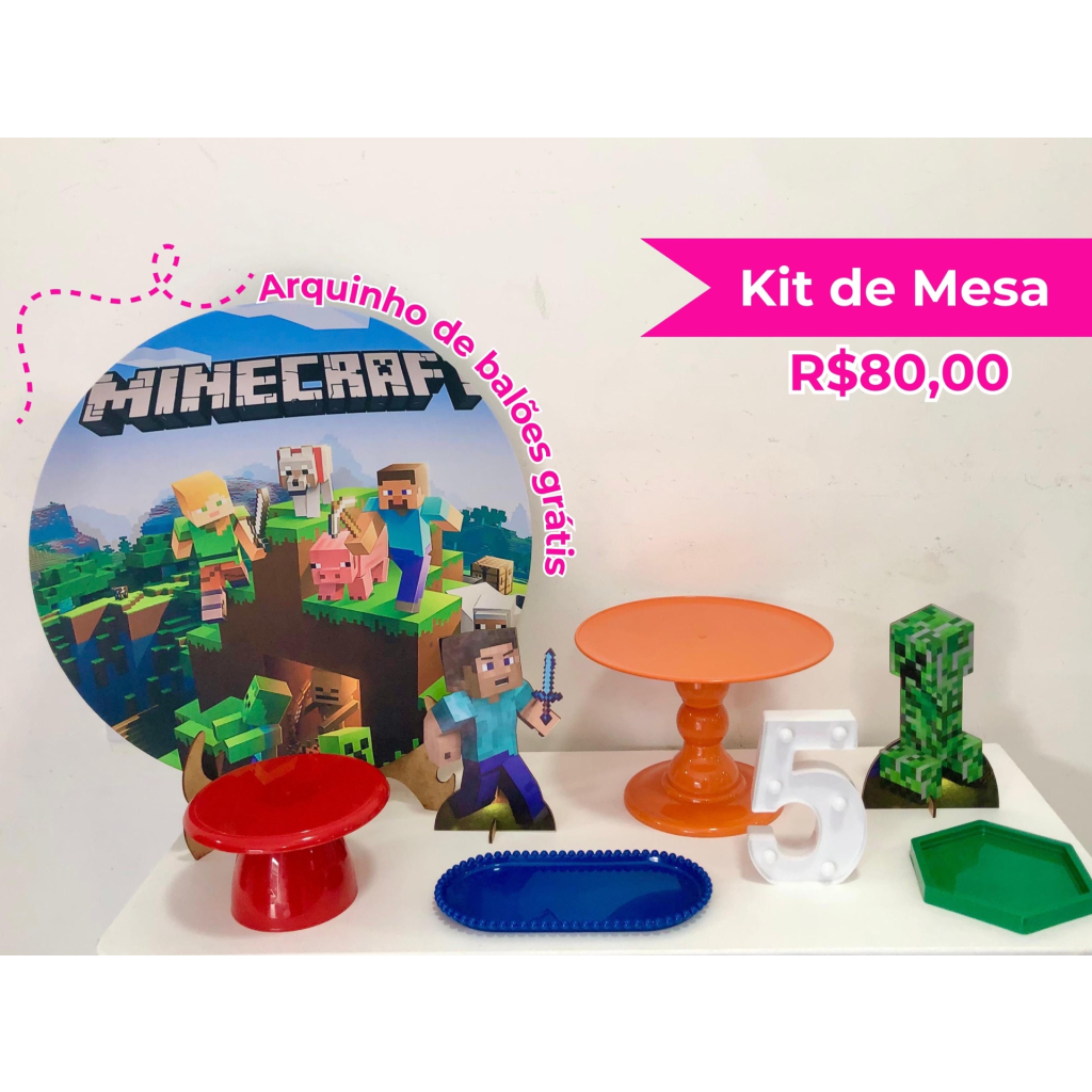 Kit de Mesa Minecraft  - Creare Decorações 