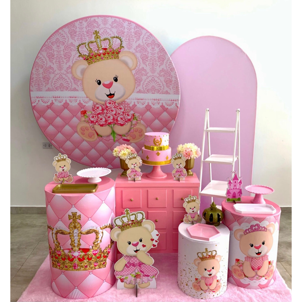 Ursinha Princesa Kit 3 - Creare Decorações 