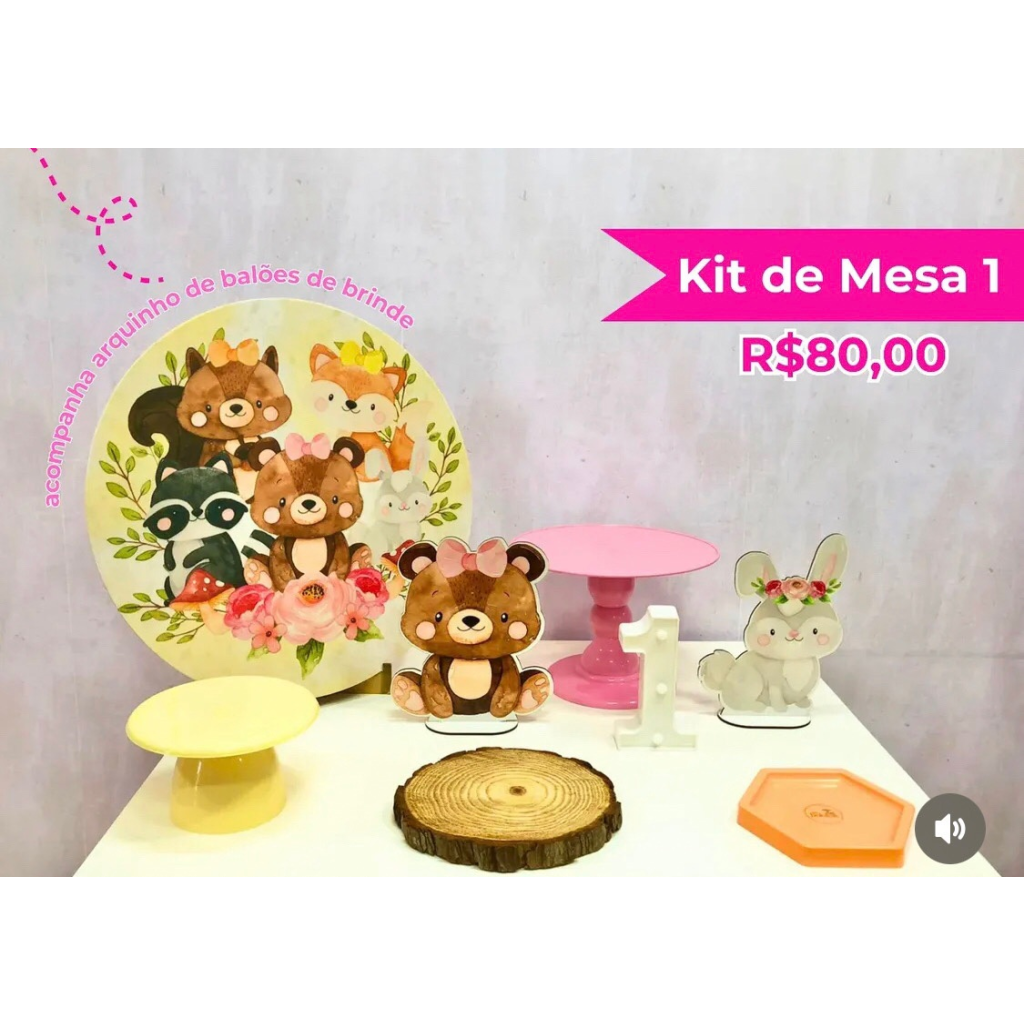 Kit de Mesa Bosque Encantado - Creare Decorações 