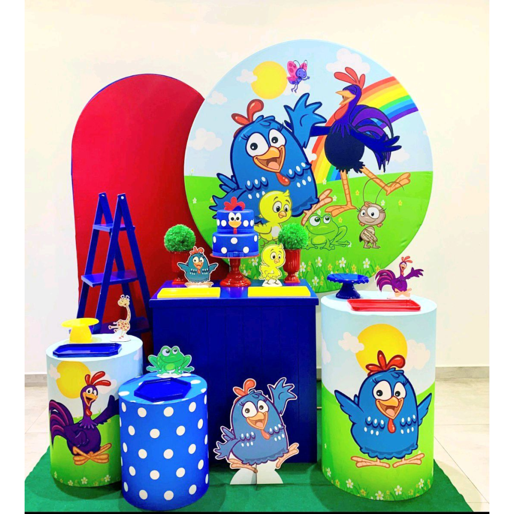 Galinha Pintadinha Azul - Kit 3 - Creare Decorações 