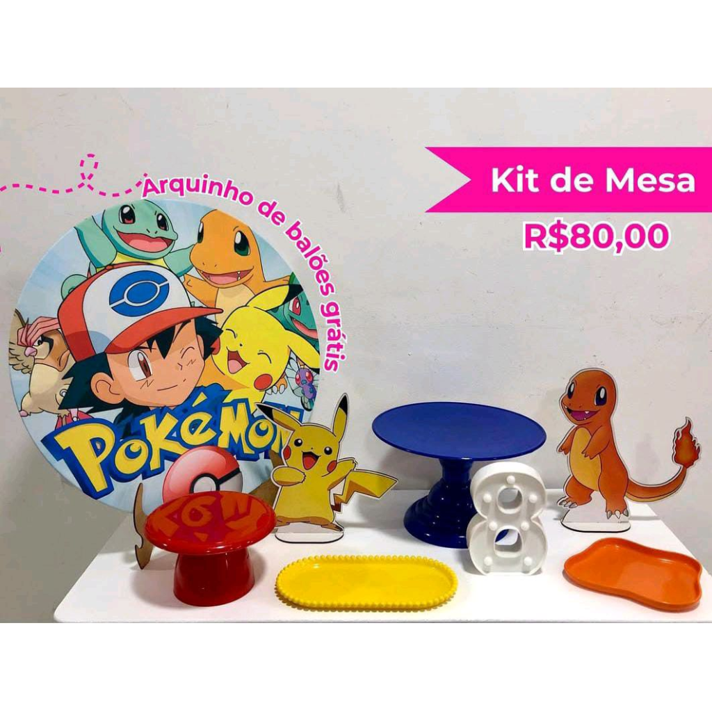 Kit de Mesa Pokémon - Creare Decorações 