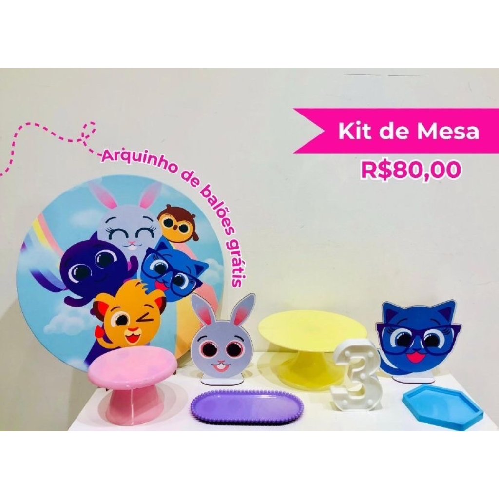 Kit de Mesa Bolofofos Menina - Creare Decorações 