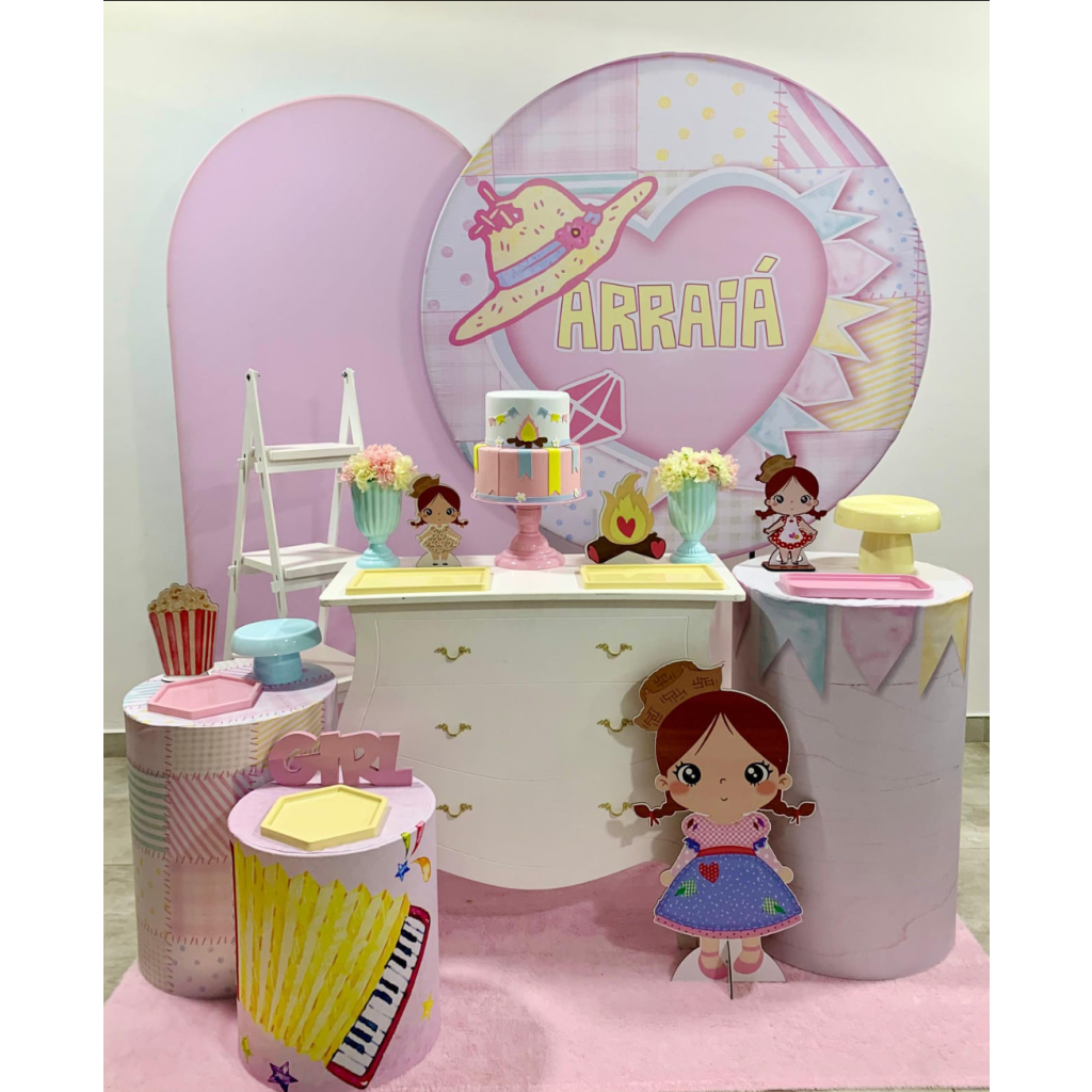 Arraiá Rosa - Kit 3 - Creare Decorações 