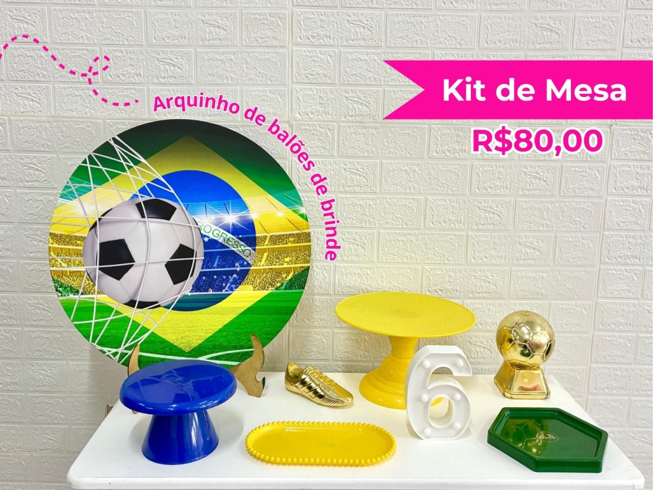 Kit de Mesa Pais Do Futebol  - Creare Decorações 