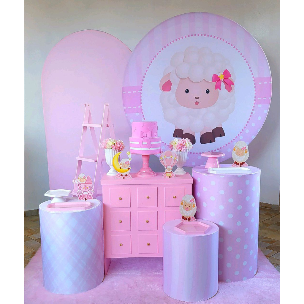 Ovelhinha Rosa - Kit 3 - Creare Decorações 