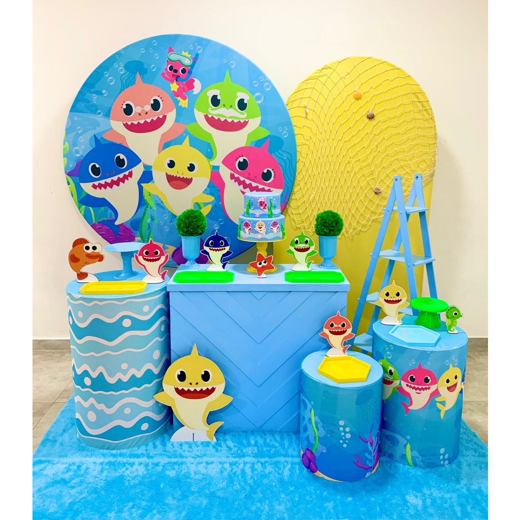 Baby Shark Azul Kit 3 - Creare Decorações 