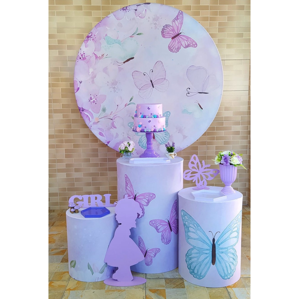 Jardim das Borboletas Lilás Kit 1 - Creare Decorações 