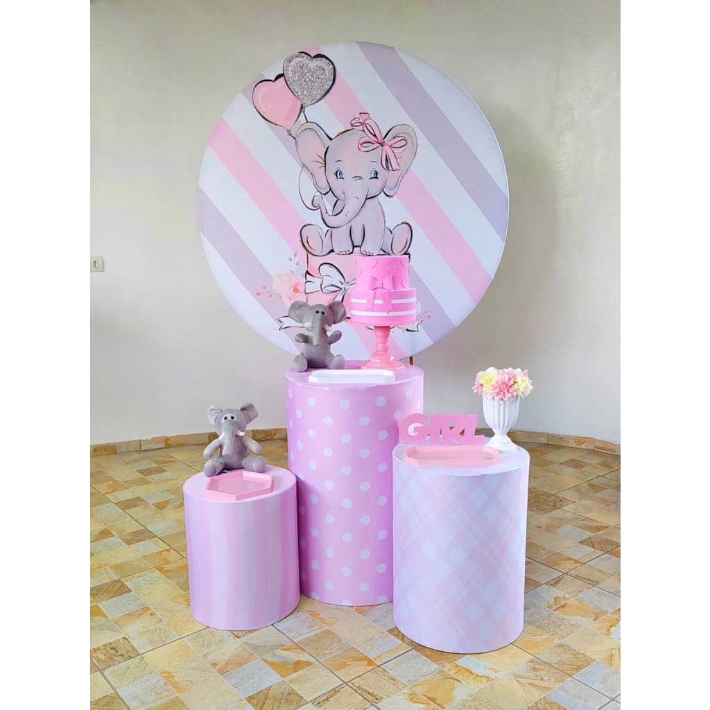 Elefantinha Rosa - Kit 1 - Creare Decorações 