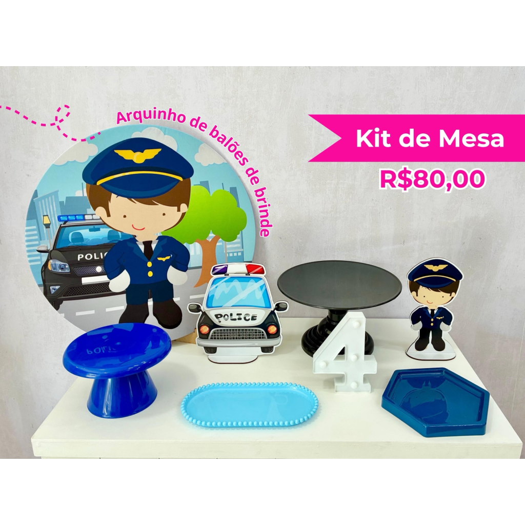 Kit de Mesa Policia - Creare Decorações 