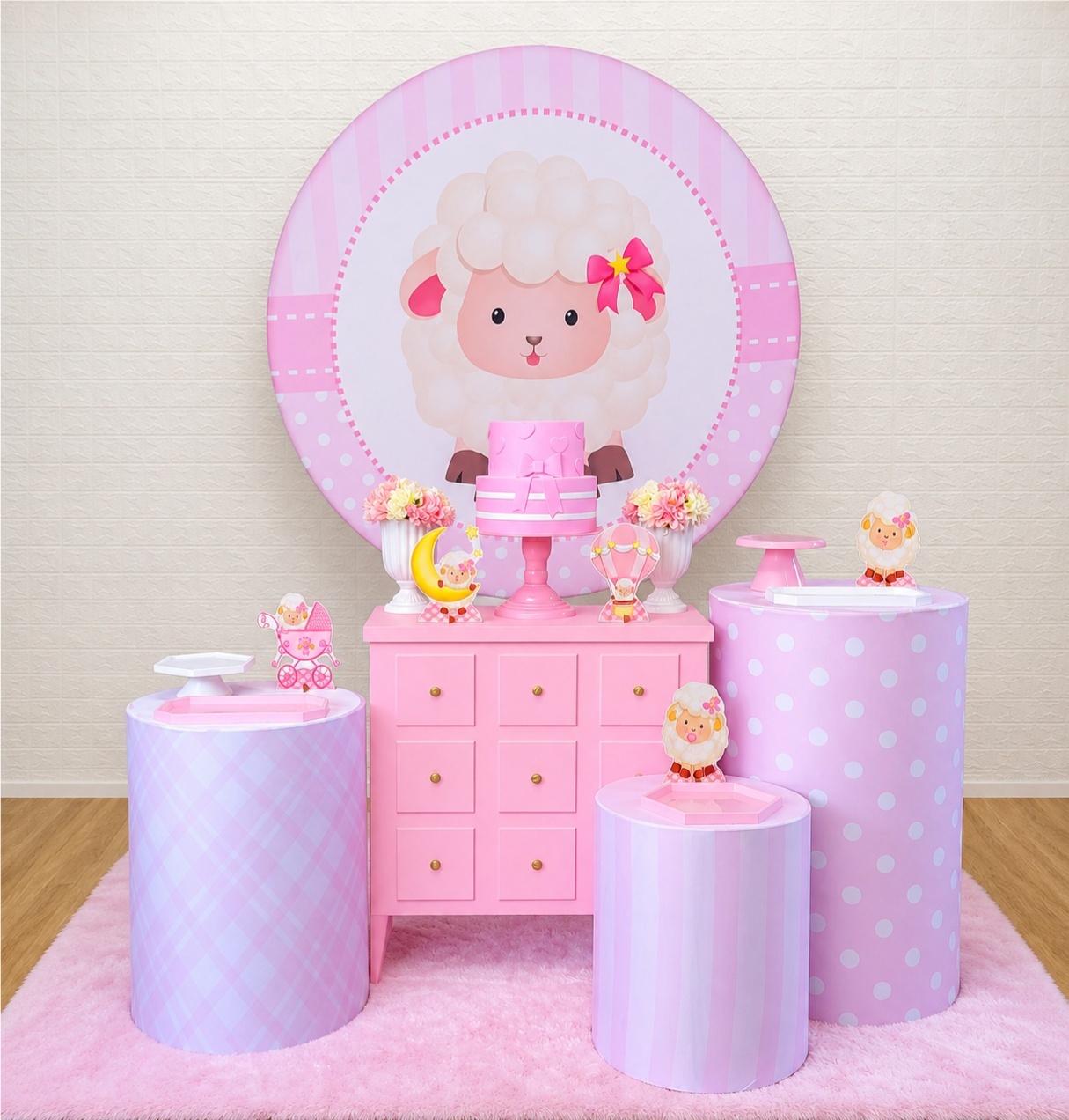Ovelhinha Rosa - Kit 2 - Creare Decorações 