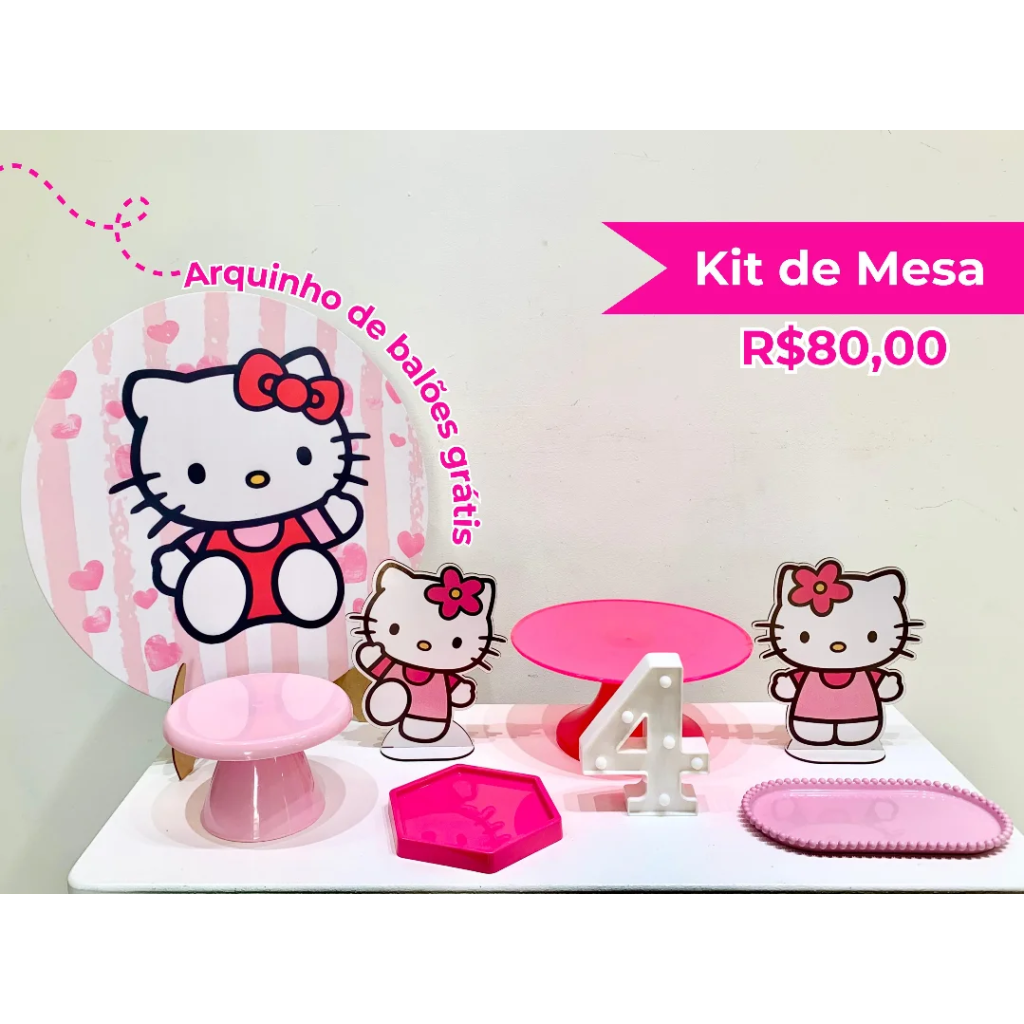 Kit de Mesa Hello Kitty - Creare Decorações 