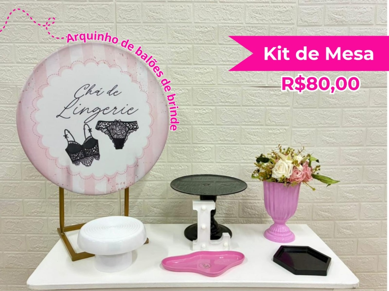 Kit de Mesa Chá de Lingerie - Creare Decorações 