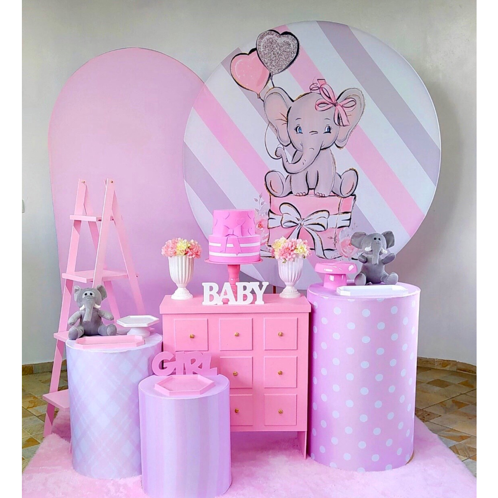 Elefantinha Rosa - Kit 3 - Creare Decorações 
