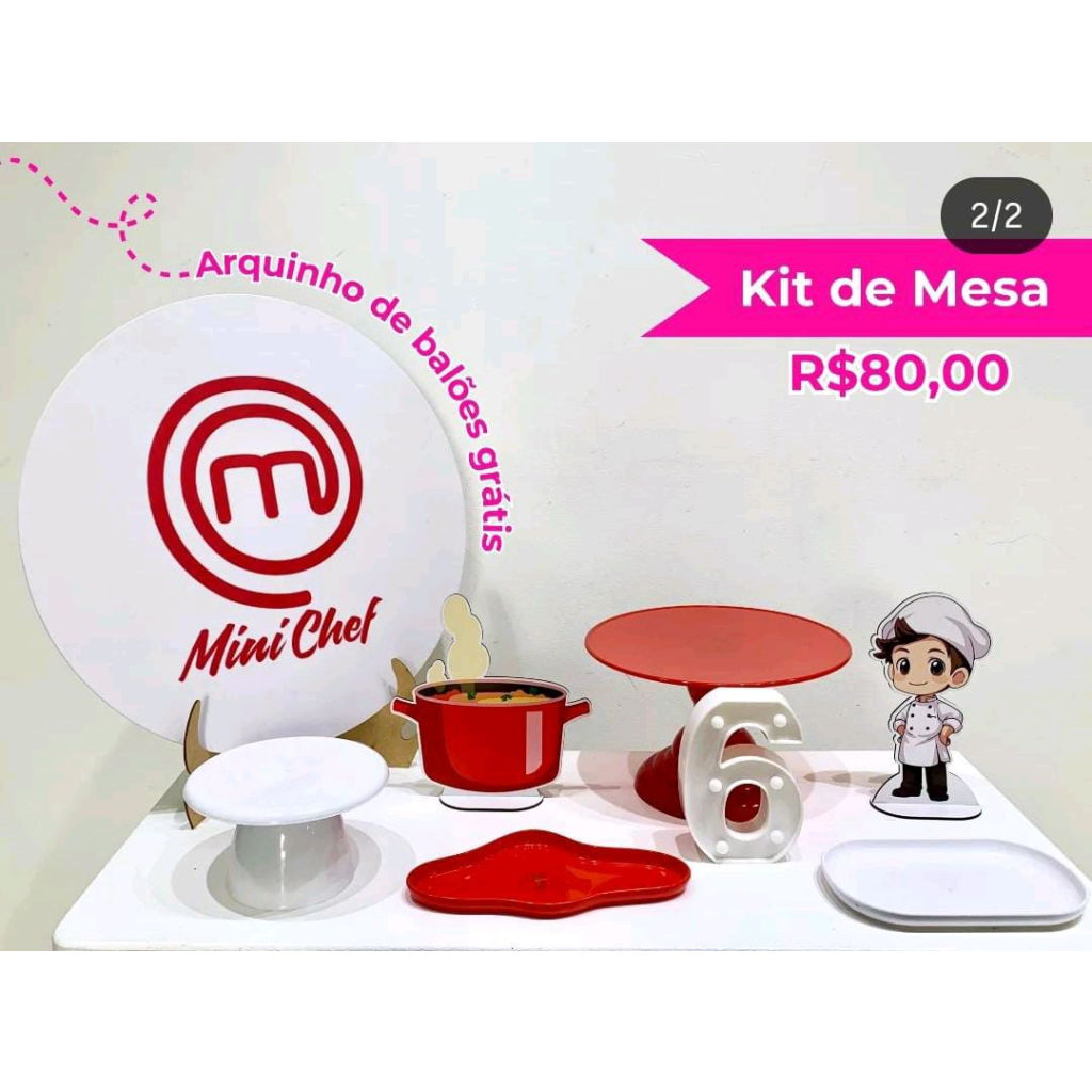 Kit de Mesa Mini Chef - Creare Decorações 
