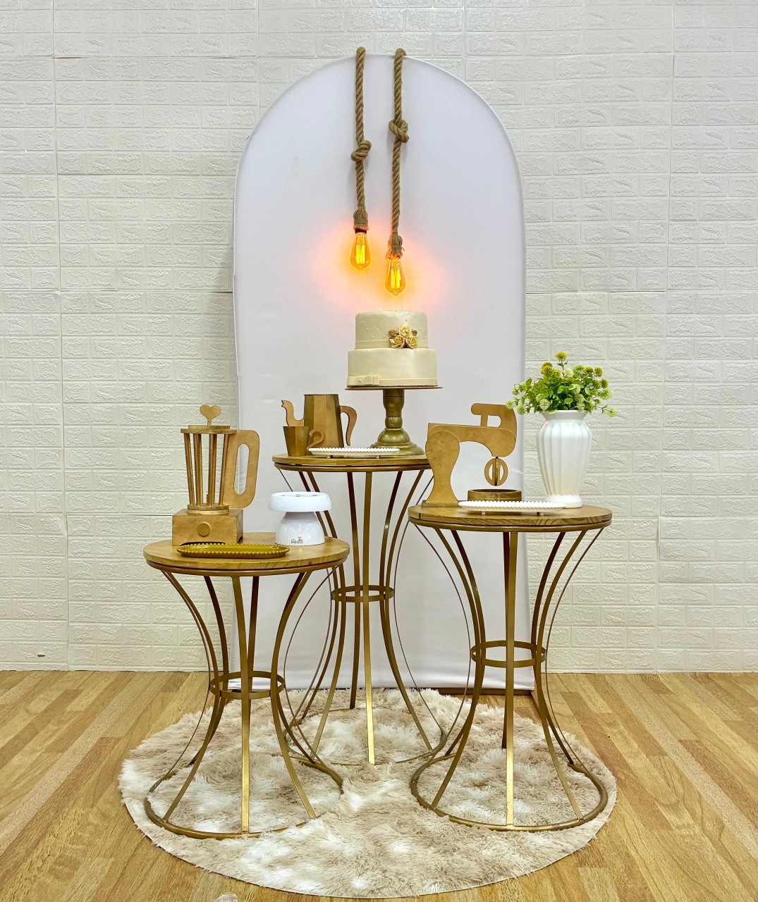 Chá de Casa Nova Clean Branco Pendente - Composição  - Creare Decorações 