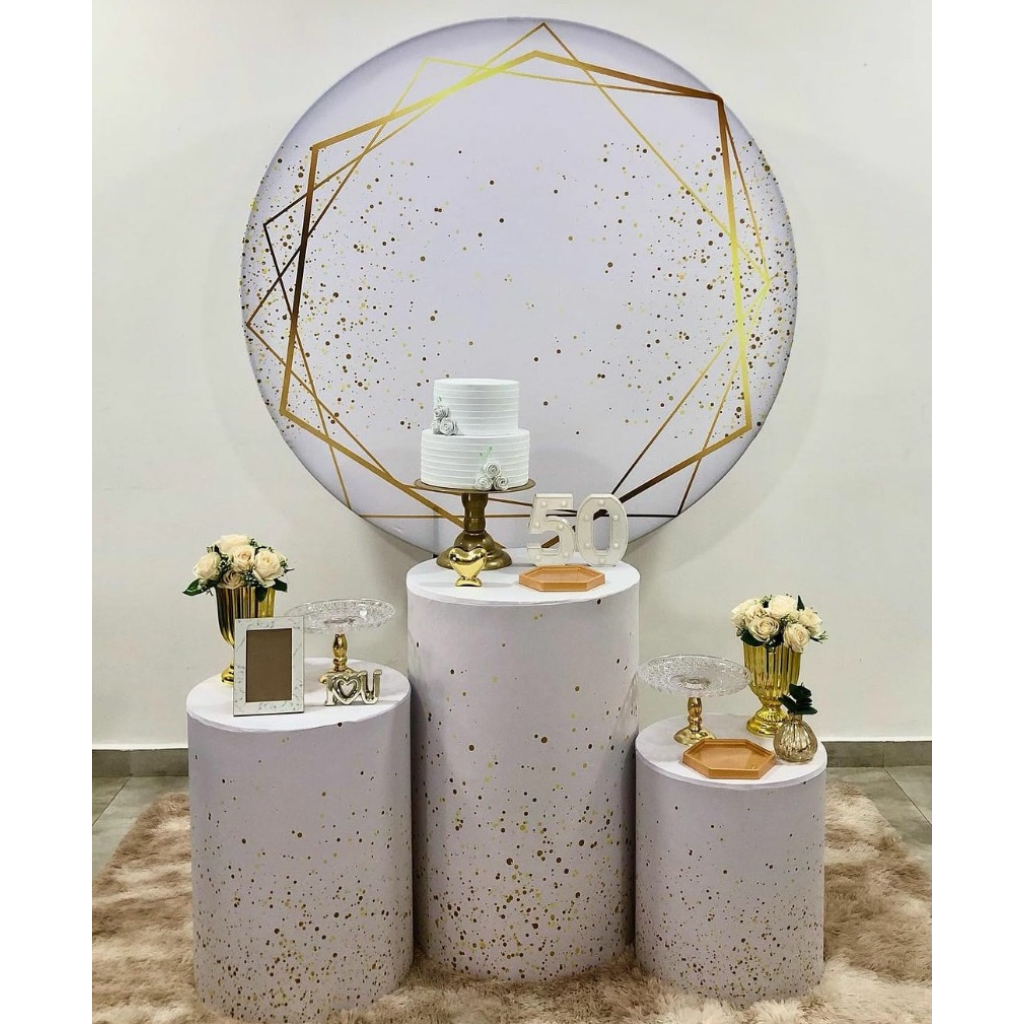 Branco E Dourado Kit 1 - Creare Decorações 