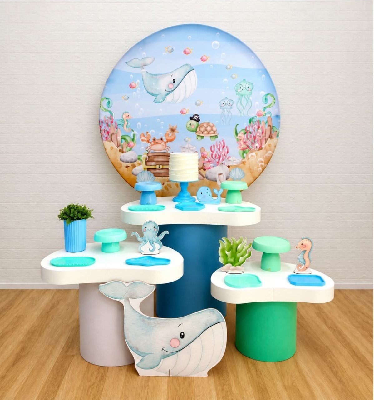 Baleia/Fundo Do Mar - Coleção Orgânica P - Creare Decorações 