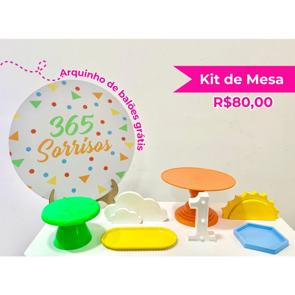 Kit de Mesa 365 Sorrisos - Creare Decorações 