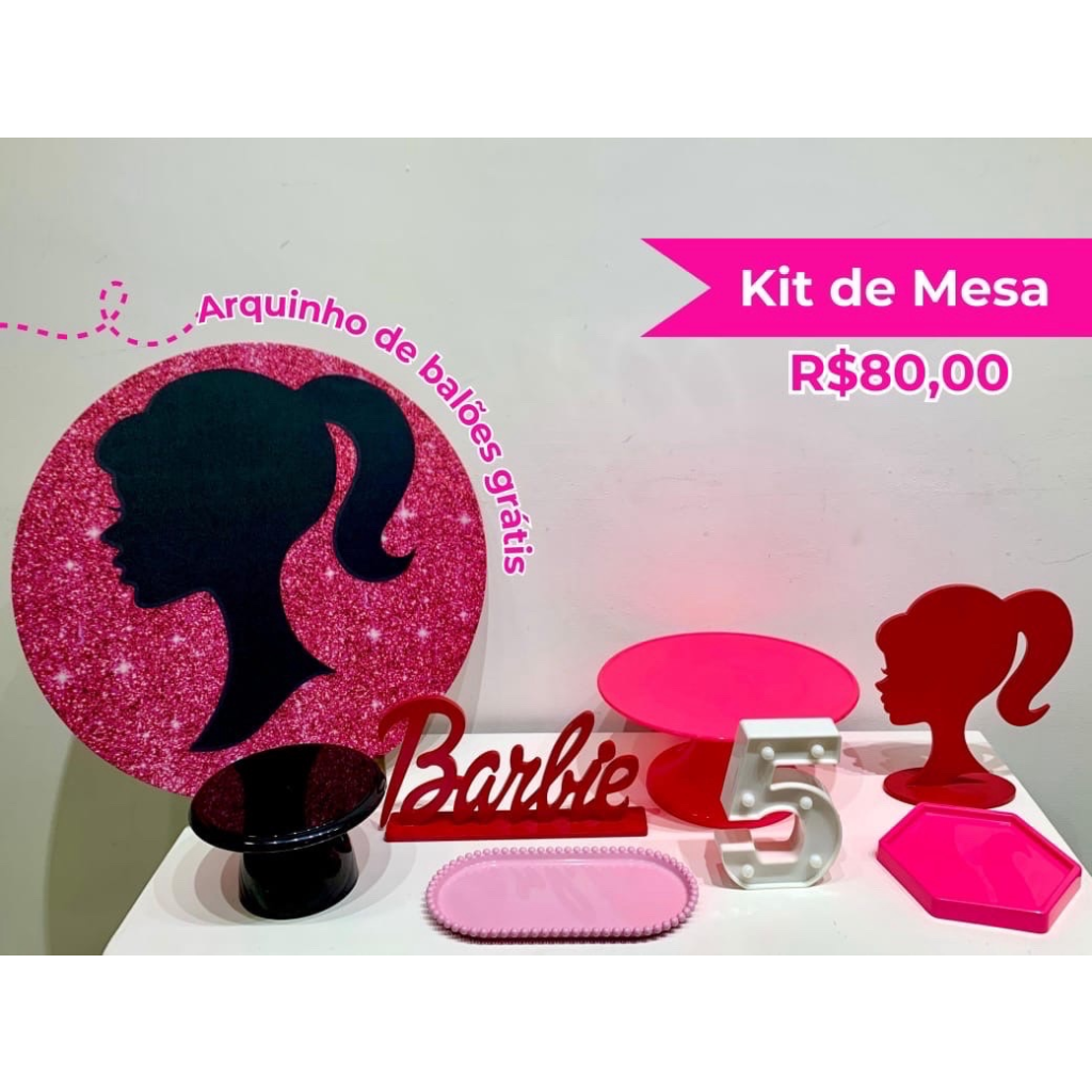 Kit de Mesa Barbie - Creare Decorações 