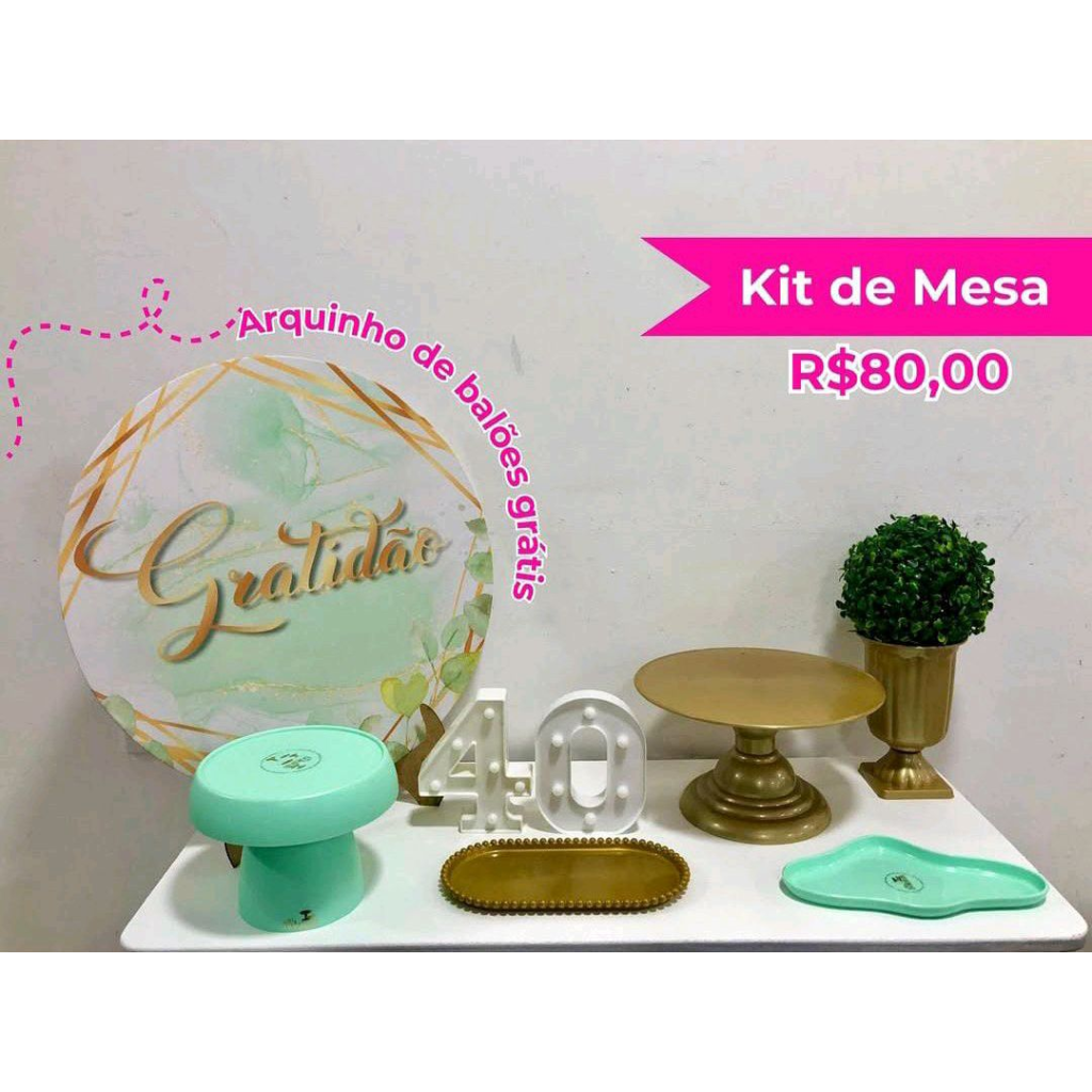 Kit de Mesa Gratidão Verde - Creare Decorações 
